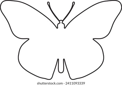 Simple butterfly outline on a white background