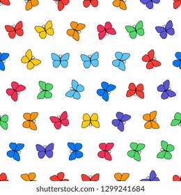 simple butterfly seamless pattern on white background. flat vector illustration easy to edit and customize. eps10