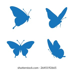 Simples borboleta silhueta ilustração conjunto