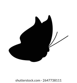 Simple Butterfly Silhouette, Nature Insect Symbol for Logos Prints.