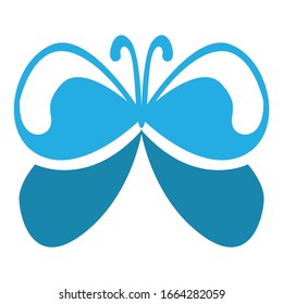 Simple Butterfly Vector Design in Blue