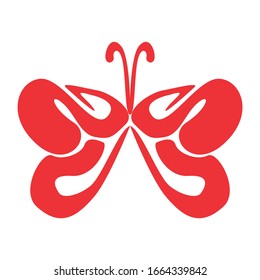 Simple Butterfly Vector Design in Red