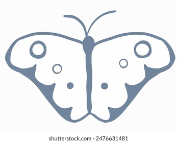 Simple butterfly vector illustration with bold outlines stock.