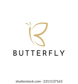 Simple butterfly vector logo design template