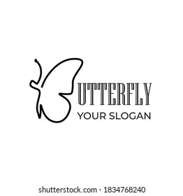 
SIMPLE BUTTERFLY VECTOR LOGO WITH WHITE BACKGROUND