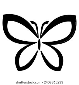 Simple butterfly vector on a white background.
