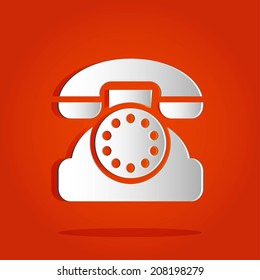 Simple button or icon for app (phone, telephone, communication), vector illustration