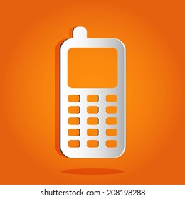 Simple button or icon for app (phone, telephone, communication), vector illustration