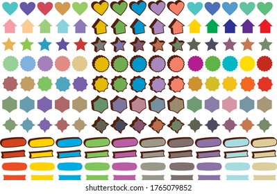 Simple button icon variation set