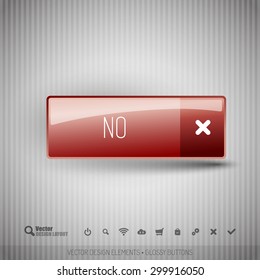 Simple button on the neutral gray background with icons.