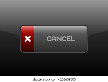 Simple buttons Cancel with color space for icons. Vector design elements.