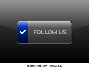 Simple buttons FOLLOW US with color space for icons. Vector design elements.