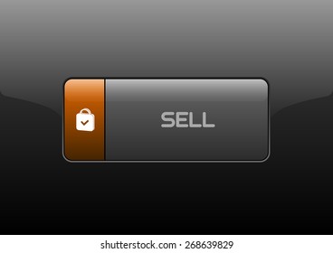 Simple buttons SELL with color space for icons. Vector design elements.