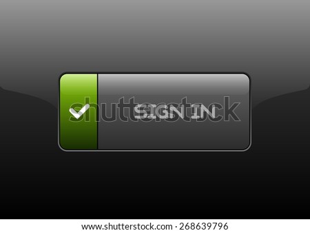 Simple buttons SIGN IN with color space for icons. Vector design elements.