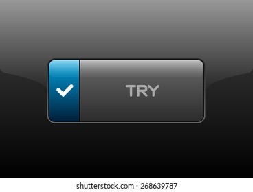 Simple buttons TRY with color space for icons. Vector design elements.
