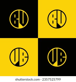 Simple BV and VB Letter Circle Logo Set, suitable for business with BV or VB initial.