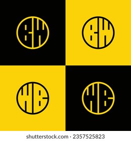 Simple BW and WB Letter Circle Logo Set, suitable for business with BW or WB initial.