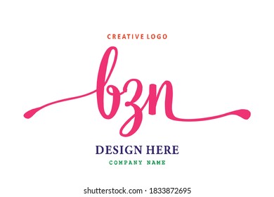 simple BZN lettering logo is easy to understand, simple and authoritative