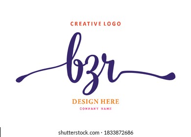 simple BZR lettering logo is easy to understand, simple and authoritative