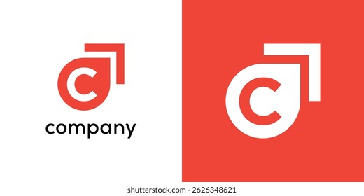 simple c arrow logo icon vector design template concept