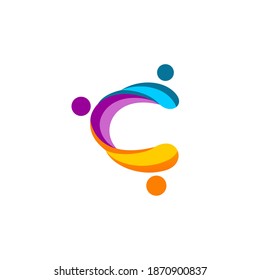 diseño de logotipo de la comunidad C simple