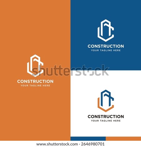 simple C construction logo design
