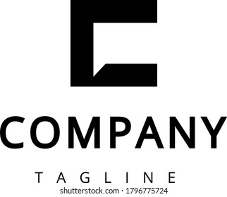 Simple C letter logo design isolated on white bakground