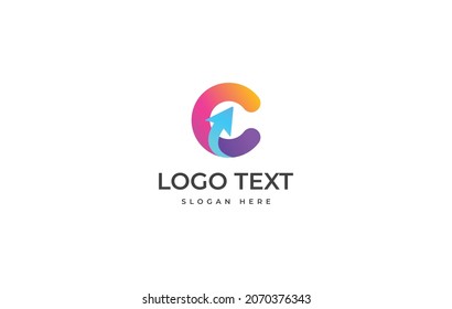 Simple C logo template, C Letter Logo Design Vector Illustration