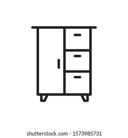 Simple cabinet line icon. Stroke pictogram. Vector illustration isolated on a white background. Premium quality symbol. Vector sign for mobile app and web sites.