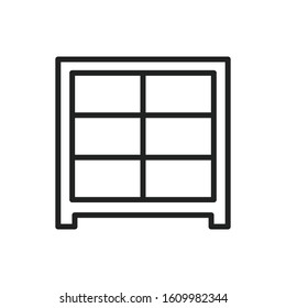Simple cabinet line icon. Stroke pictogram. Vector illustration isolated on a white background. Premium quality symbol. Vector sign for mobile app and web sites.