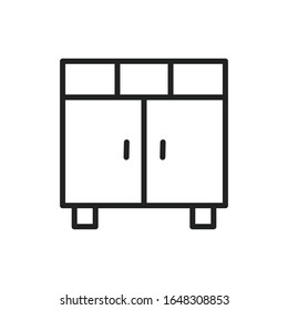 Simple cabinet line icon. Stroke pictogram. Vector illustration isolated on a white background. Premium quality symbol. Vector sign for mobile app and web sites.