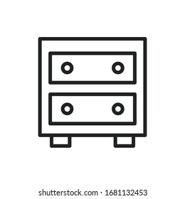 Einfaches Kabinettsymbol. Piktogramm anheben. Vektorillustration einzeln auf weißem Hintergrund. Qualitätszeichen von Premium. Vektorillustration-Zeichen für mobile App und Webseiten.