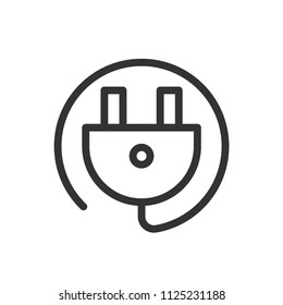simple cable icon with line style use for ui ux button interface web application, startup, website, editable stroke