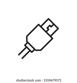 Simple cable line icon. Stroke pictogram. Vector illustration isolated on a white background. Premium quality symbol. Vector sign for mobile app and web sites.