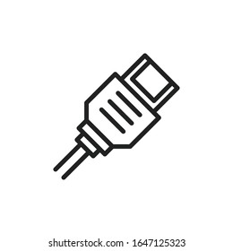 Simple cable line icon. Stroke pictogram. Vector illustration isolated on a white background. Premium quality symbol. Vector sign for mobile app and web sites.