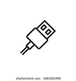 Simple cable line icon. Stroke pictogram. Vector illustration isolated on a white background. Premium quality symbol. Vector sign for mobile app and web sites.