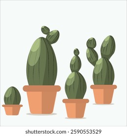 simple cactus design illustration vector