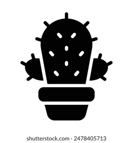 Simple Cactus glyph icon. The icon can be used for websites, print templates, presentation templates, illustrations, etc	