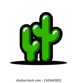 simple cactus icon. cactus cartoon. logo template. editable vector