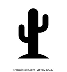 Simple cactus icon isolated on white background.