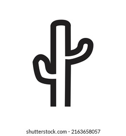 Simple Cactus Line Drawing Icon Stock Vector (Royalty Free) 2163658057