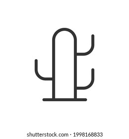 Simple cactus line icon. Premium symbol in stroke style. Design of cactus icon. Vector illustration.