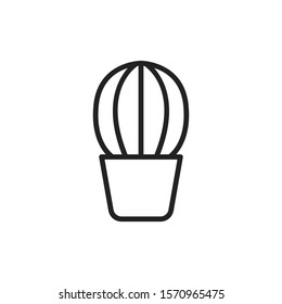 Simple cactus line icon. Stroke pictogram. Vector illustration isolated on a white background. Premium quality symbol. Vector sign for mobile app and web sites.