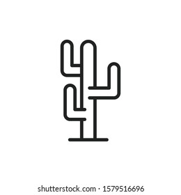 Simple cactus line icon. Stroke pictogram. Vector illustration isolated on a white background. Premium quality symbol. Vector sign for mobile app and web sites.