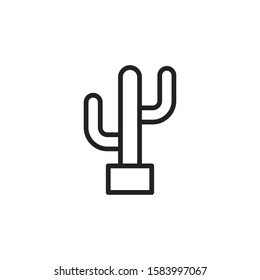 Simple cactus line icon. Stroke pictogram. Vector illustration isolated on a white background. Premium quality symbol. Vector sign for mobile app and web sites.