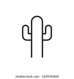 Simple cactus line icon. Stroke pictogram. Vector illustration isolated on a white background. Premium quality symbol. Vector sign for mobile app and web sites.