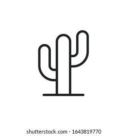 Simple cactus line icon. Stroke pictogram. Vector illustration isolated on a white background. Premium quality symbol. Vector sign for mobile app and web sites.