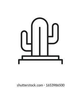 Simple cactus line icon. Stroke pictogram. Vector illustration isolated on a white background. Premium quality symbol. Vector sign for mobile app and web sites.