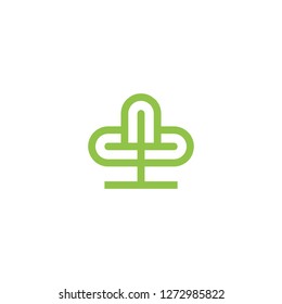 simple cactus logo line art style vector graphic download