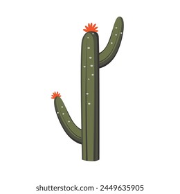 Simple cactus tree vector illustration, cacti plant clip art, isolated on white background